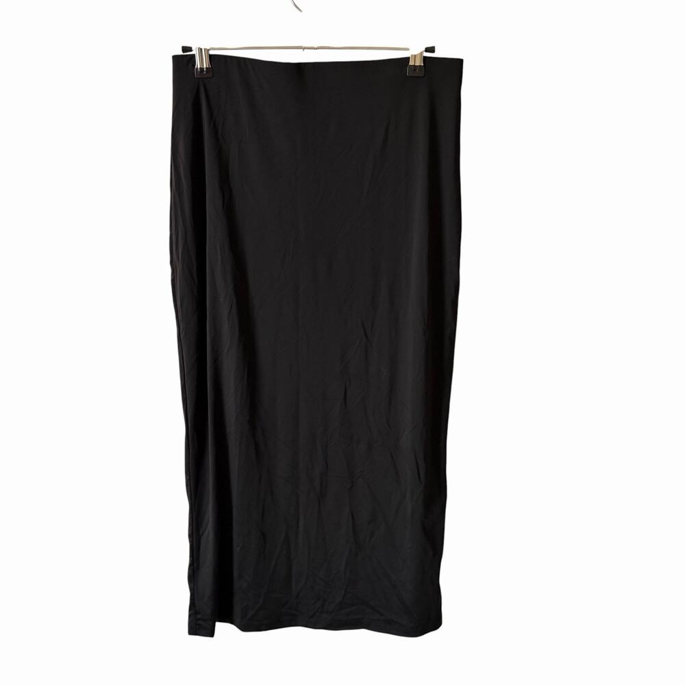 NWT Petal + Pup Womens Medium Maxi Skirt Black Stretchy Nordstrom Solid Basic